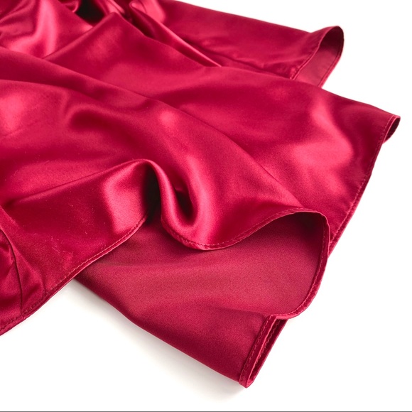 Amsale | cranberry ruby red silky sweetheart gown - Picture 6 of 8